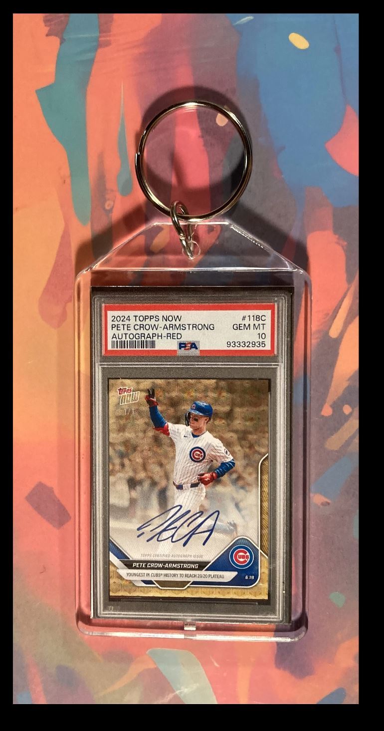 3029 Pete Crow-Armstrong 2024 Topps Now Auto Keychain - Great Gift BBL KYC