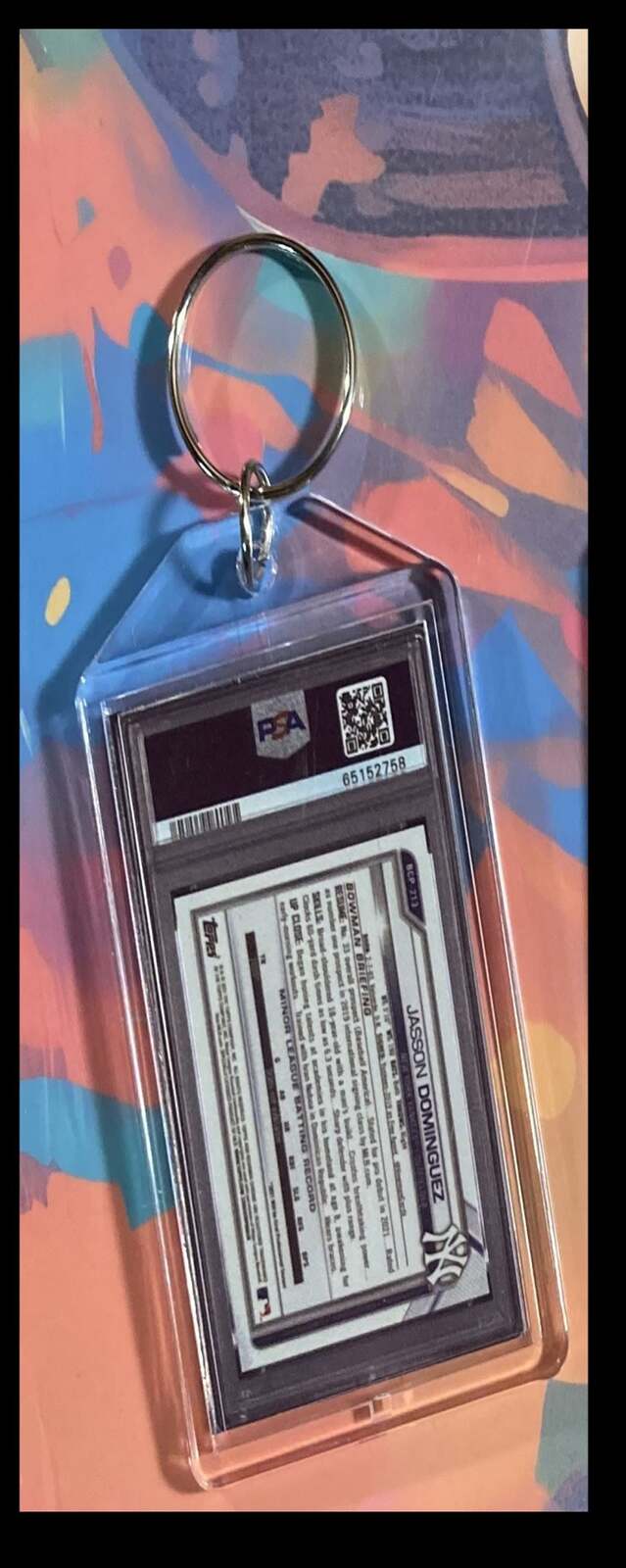 3115 Jasson Dominguez 2021 Bowman Chrome Padparadscha Keychain BBL KYC
