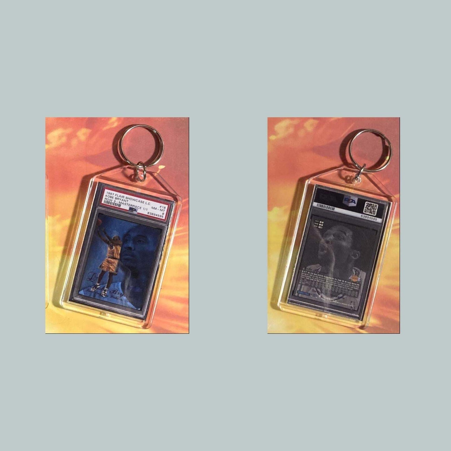 3691 Kobe Bryant 1997 Flair Showcase Masterpiece Custom Hand Made Keychain BKL KYC