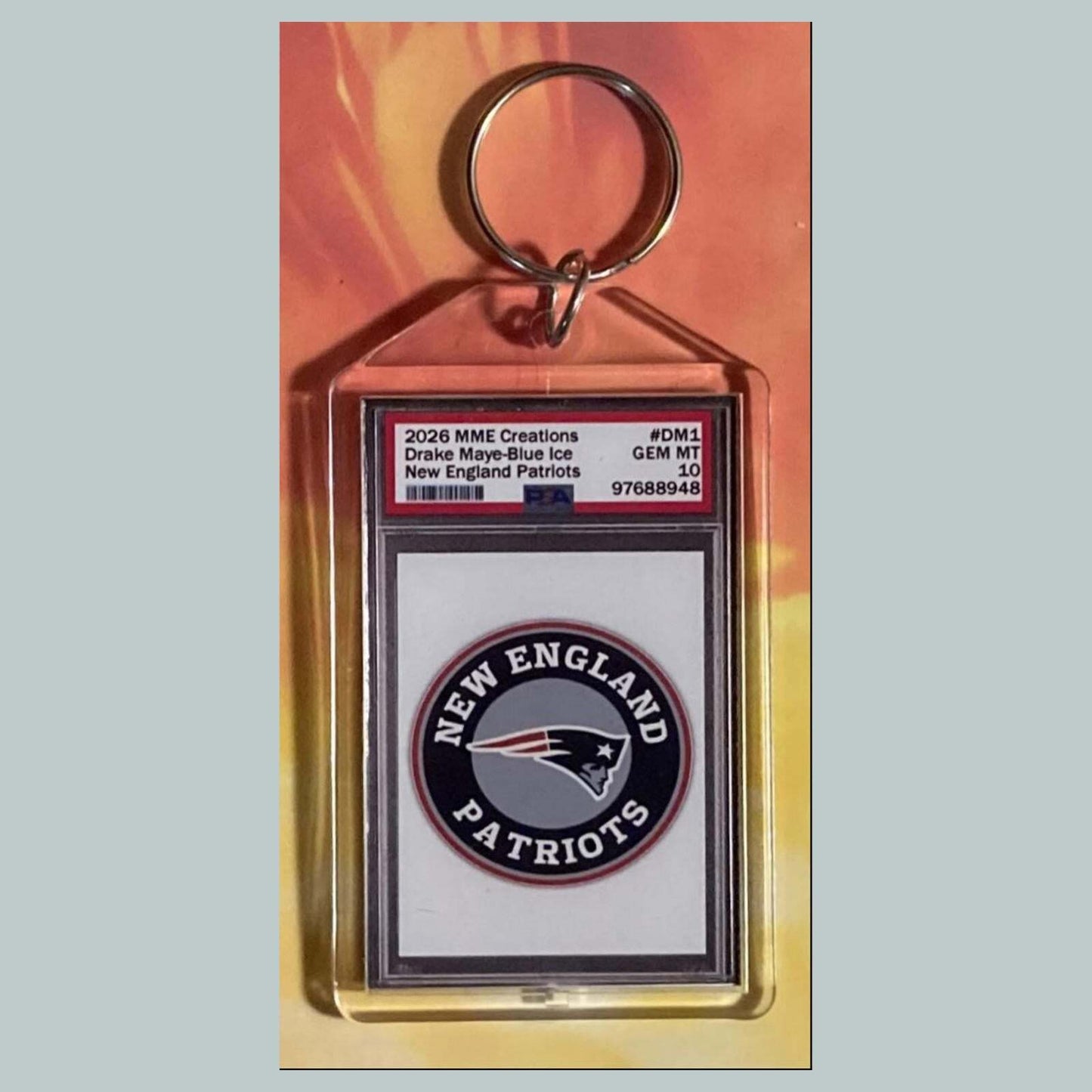 3742 Drake Maye 2026 Mockup Custom Hand Made Keychain FBL