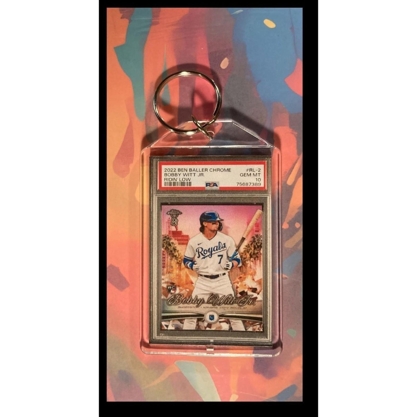 0056 Bobby Witt Jr 2022 Topps Ben Baller Chrome Ridin' Low Novelty Keychain