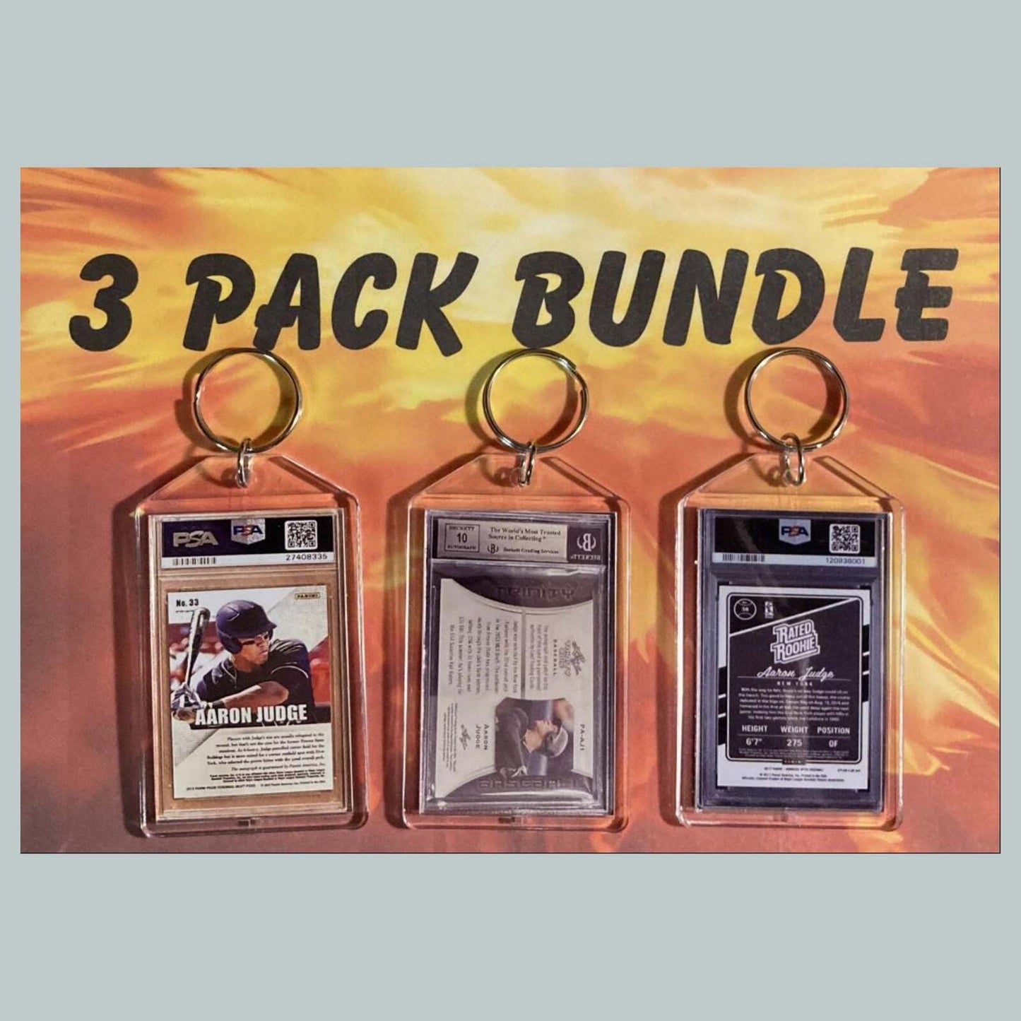 3588B Aaron Judge 3 Pack Bundle-Custom Hand Made Keychains BBL KYC