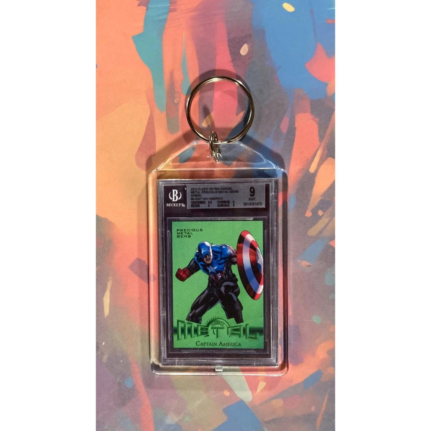 0225 Captain America 2013 Fleer Marvel Retro Precious Metal Gems NoveltyKeychain