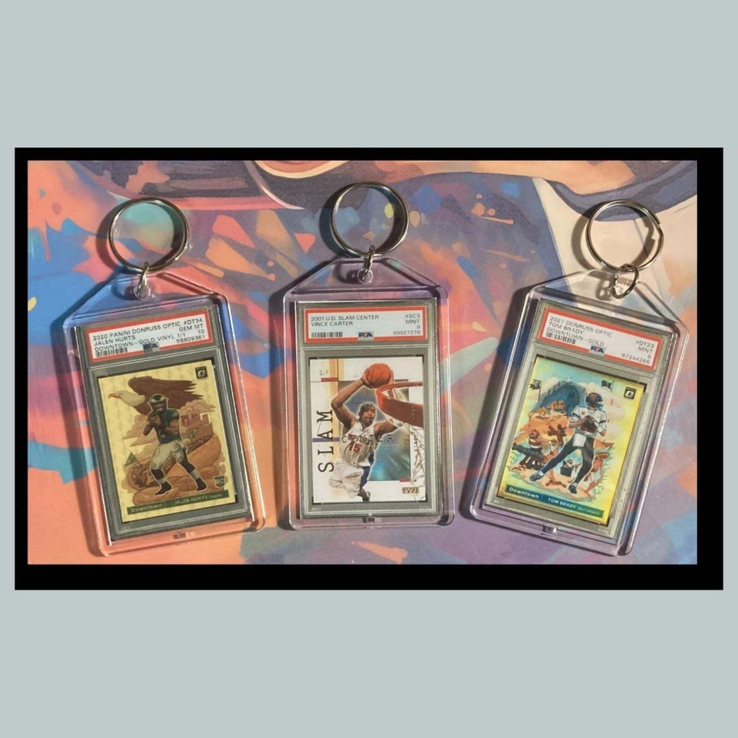 3418B Hurts/Carter/Brady 3 Pack Multi Sport Bundle - 3 Diff Novelty Keychains FBL