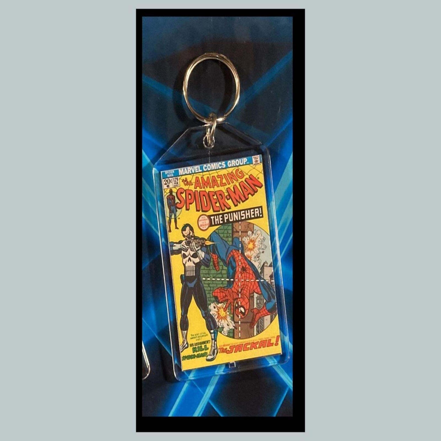 3396 Spider Man Feb 1974 Classic  The Punisher Custom Novelty Keychain CMC