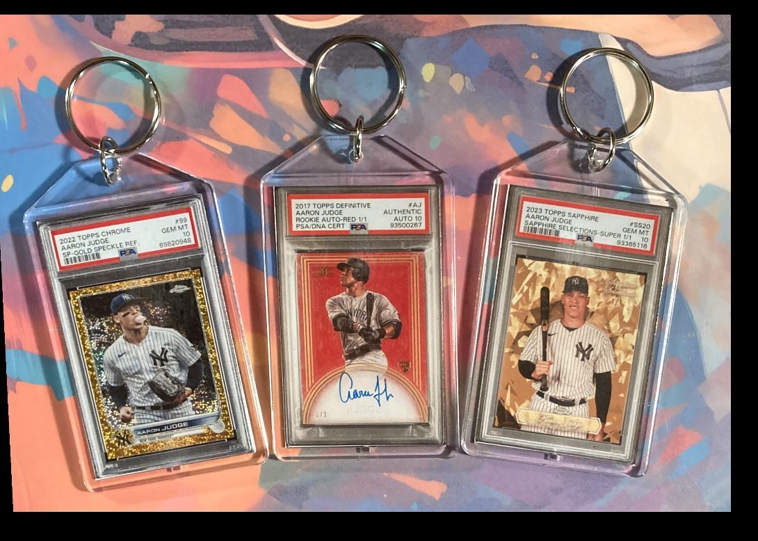 3137 Aaron Judge  3 Pack Bundle 3 Different Custom Novelty Keychains- Great Gift BBL KYC