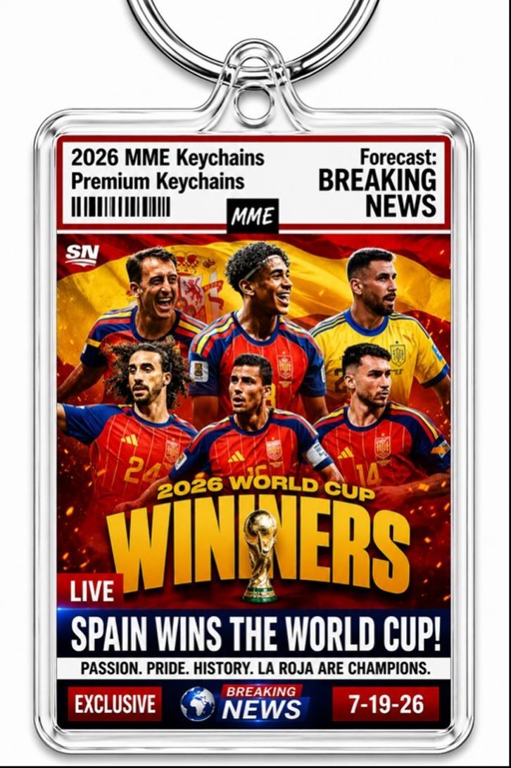 3964 Spain Wins The World Cup Keychain  Breaking News! Alt 2 Handmade Keychain MSC KYC
