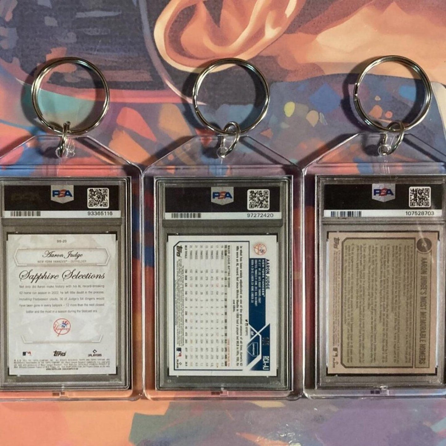 0183B Aaron Judge - 3 Pack Bundle-All SuperFractors Custom Novelty Keychains