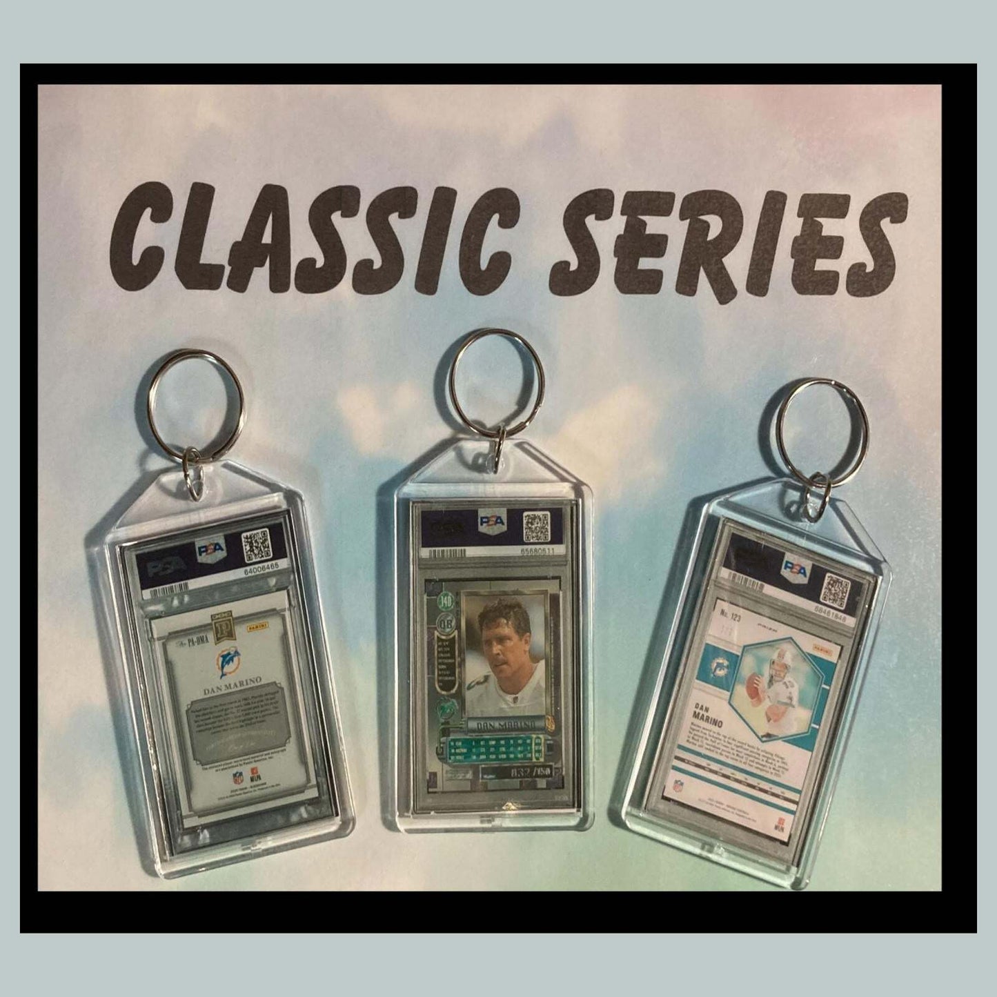 3461B Dan Marino 3 Pack Classic Bundle - 3 Different Custom Novelty Keychains FBL