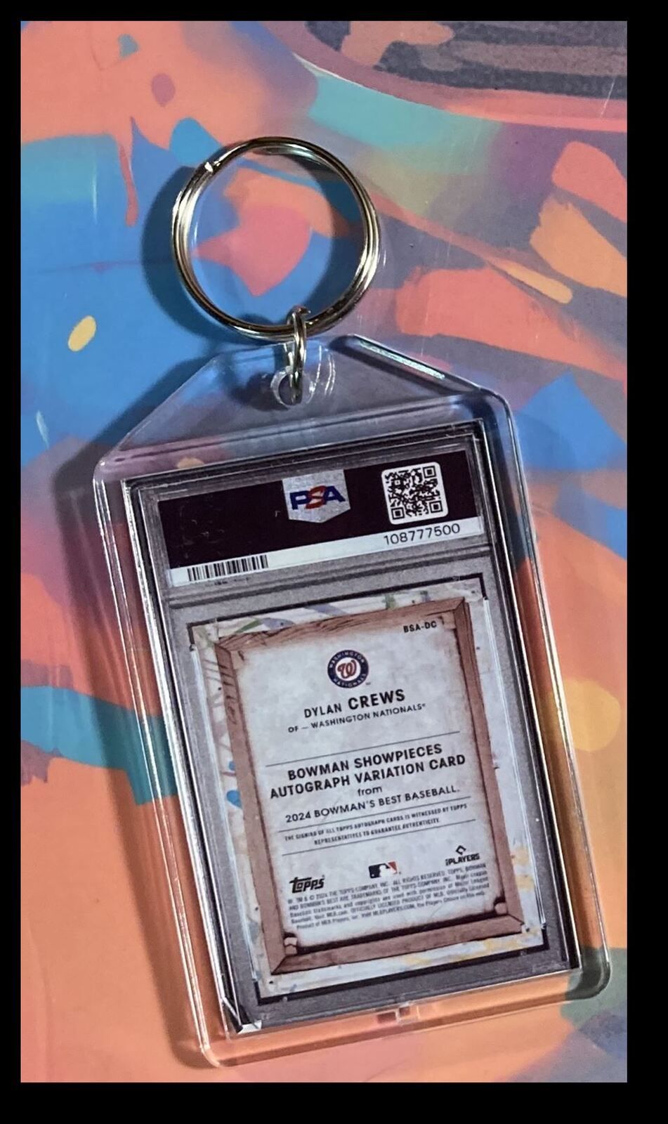 3106 Dylan Crews 2024 Bowman's Best Showpieces Auto Custom Keychain-Gift BBL KYC