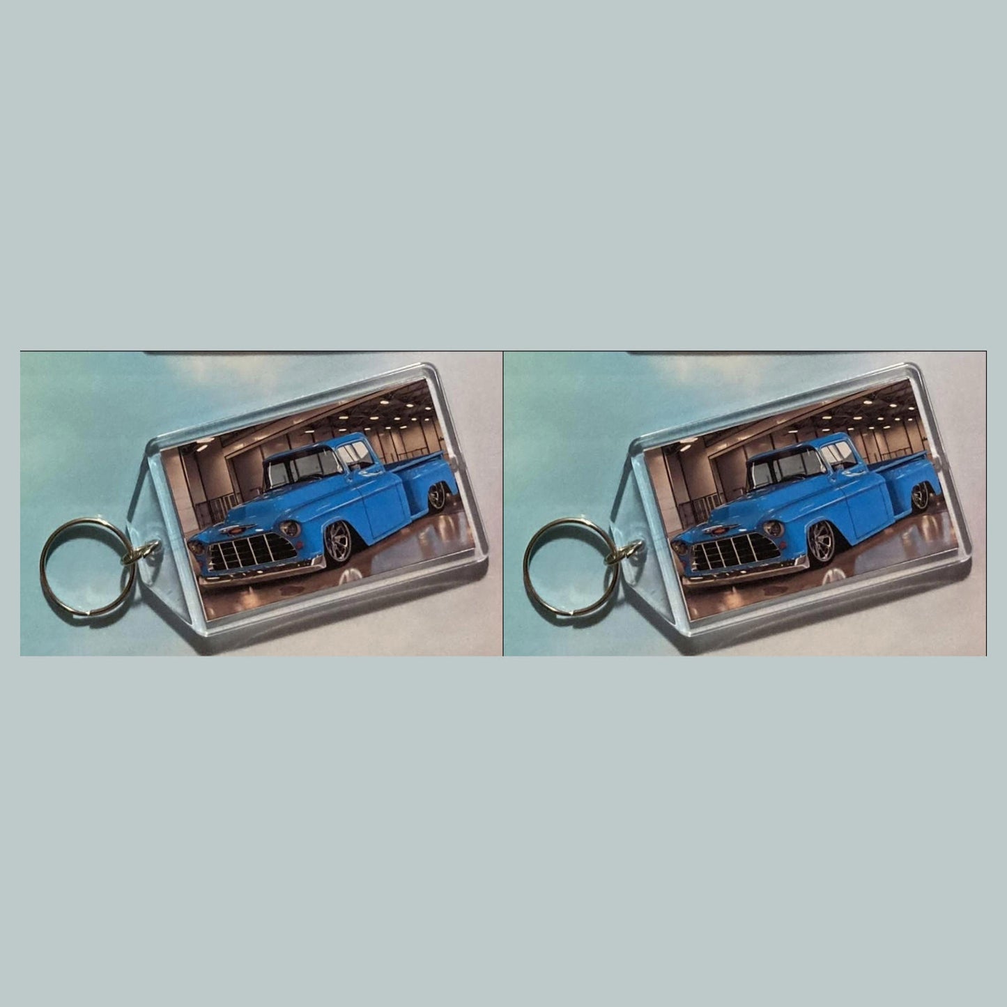 0607 1957 Chevrolet Custom Task Force Truck Acrylic Keychain | Vintage Automobile Photo Keychain | Retro Vehicle Gift | Double-Sided