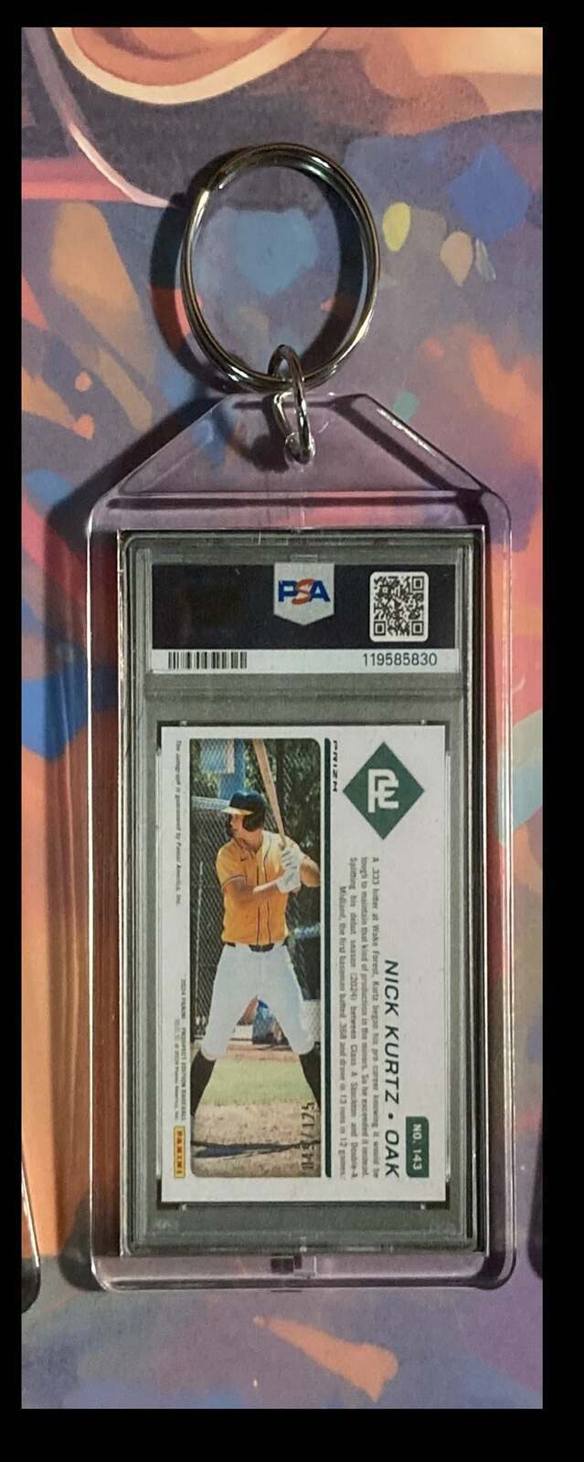 3244 Nick Kurtz 2024 Panini Prospect Edition Ticket Auto  Keychain BBL KYC