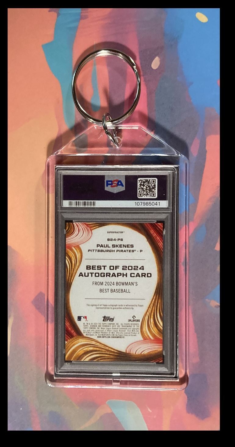 3053 Paul Skenes 2024 Bowman's Best SuperFractor Auto Custom Keychain BBL KYC