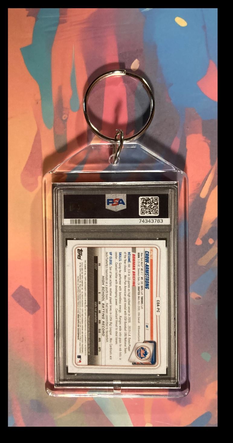 3030 Pete Crow-Armstrong 2020 Bowman Blue Auto Keychain-A Great Gift BBL KYC