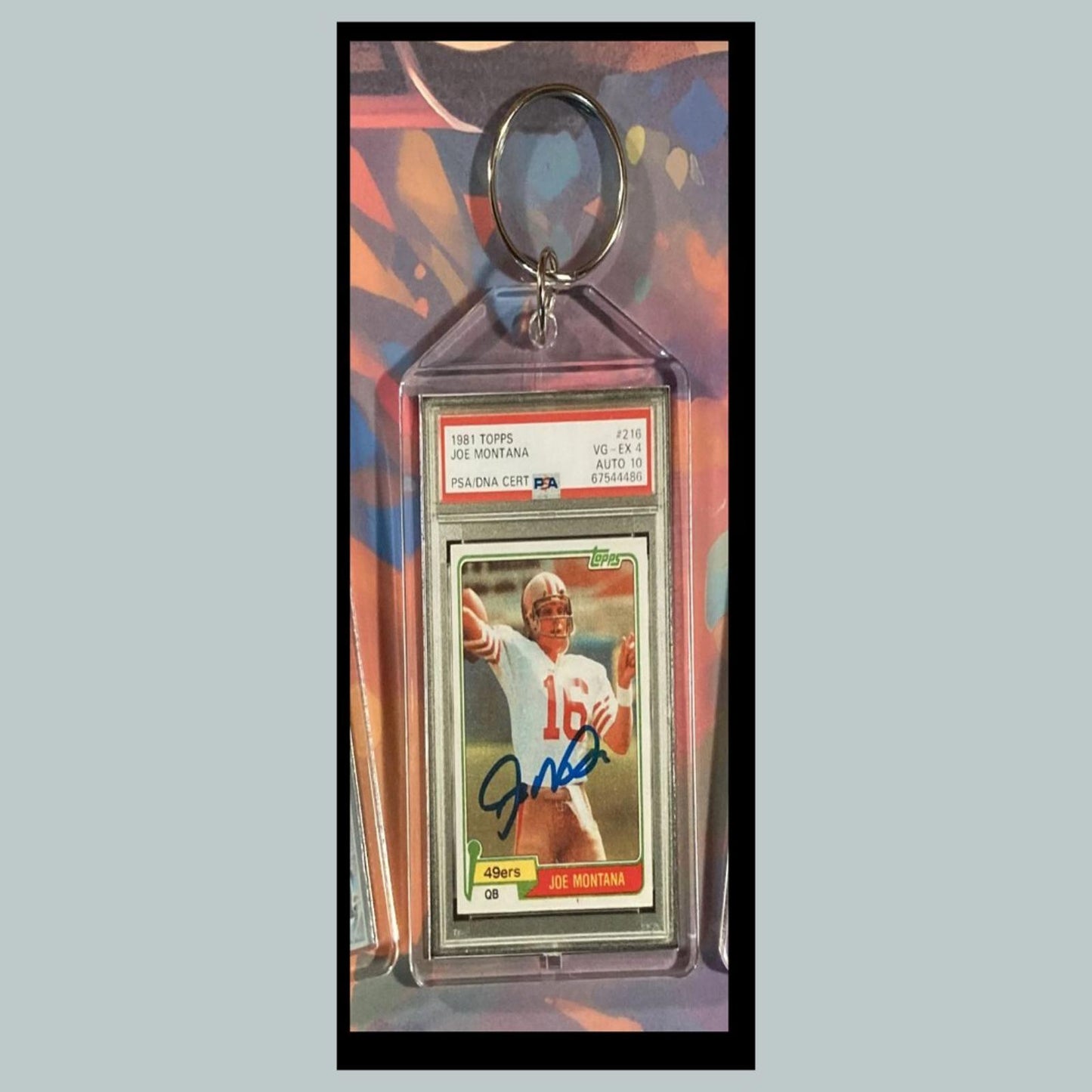 0419 Joe Montana 1981 Rookie Auto Custom Hand Made Novelty Keychain-A Great Gift