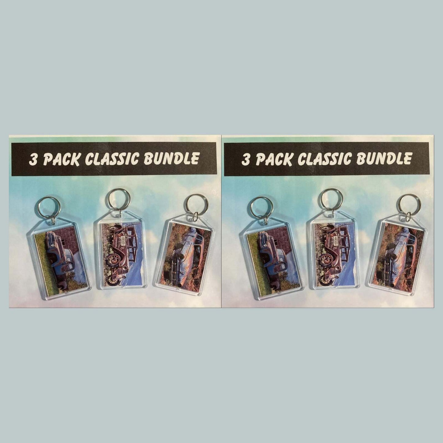 3577B Threefer Bundle Old Rusty Classics Acrylic Keychain | Vintage Keychain MSC KYC