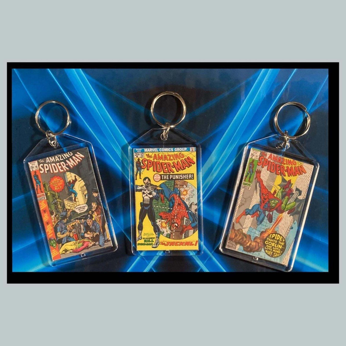 3401 Spider Man Classic  3 Pack Bundle -3 Diff Custom Novelty Keychains CMC