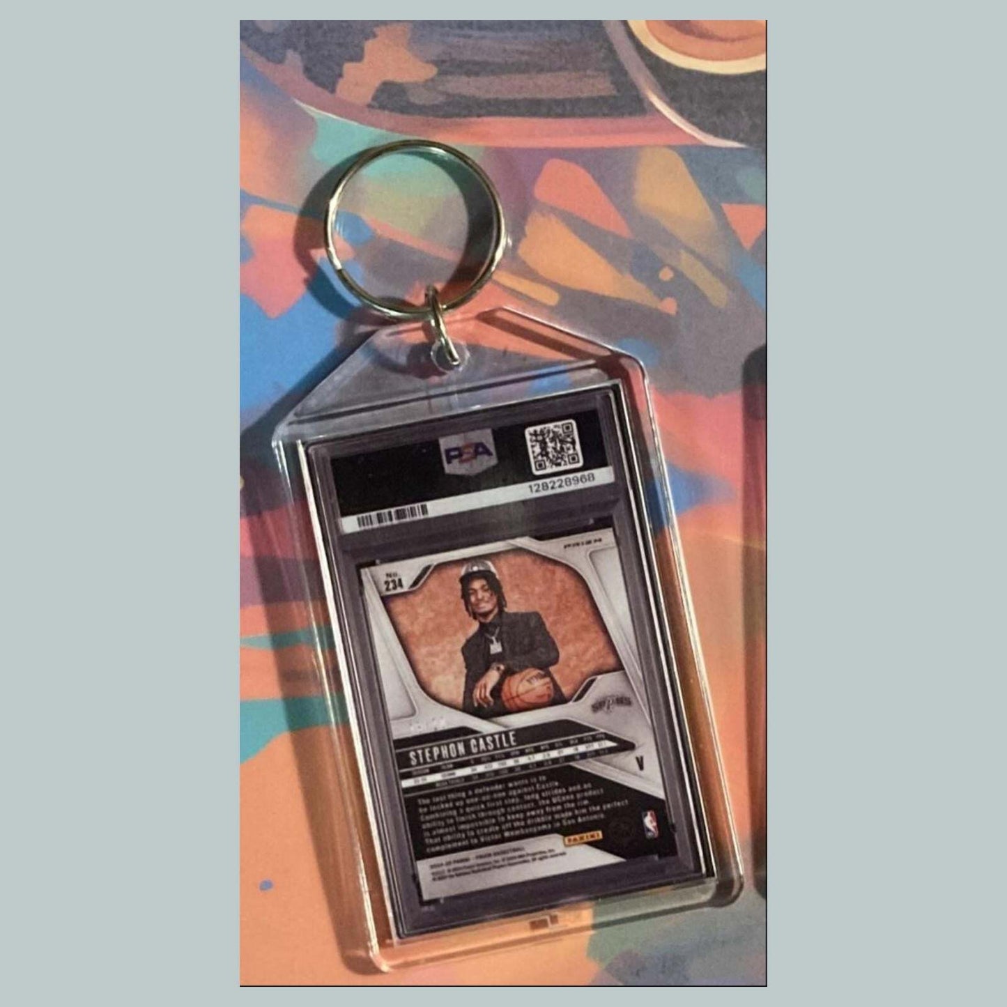 3539 2024 Panini Prizm Var-Bronze Fast Break Stephon Castle Custom Keychain MSC KYC