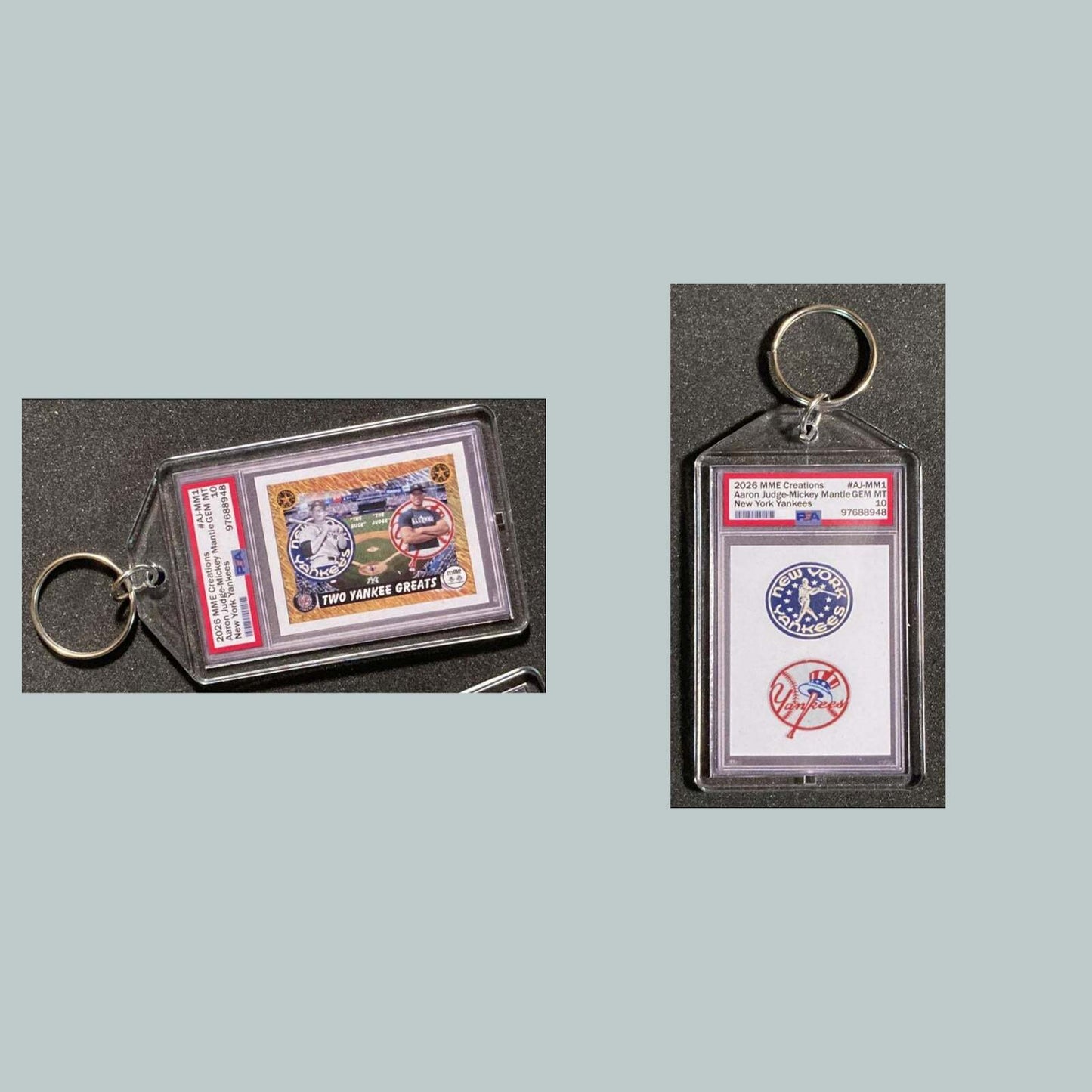 3789 Aaron Judge/Mickey Mantle Mockup Custom Hand Made Keychain BBL KYC