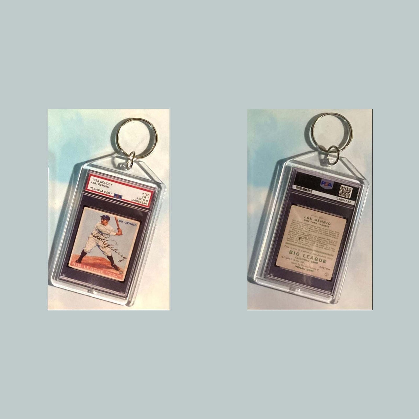 3628 Lou Gehrig 1933 Goudey Custom Hand Made Keychain BBL KYC