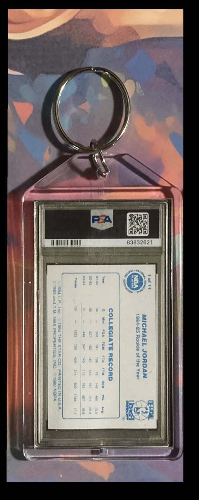 3235 Michael Jordan1985 Star ROY Custom Hand Made Keychain-Great Gift BKL KYC