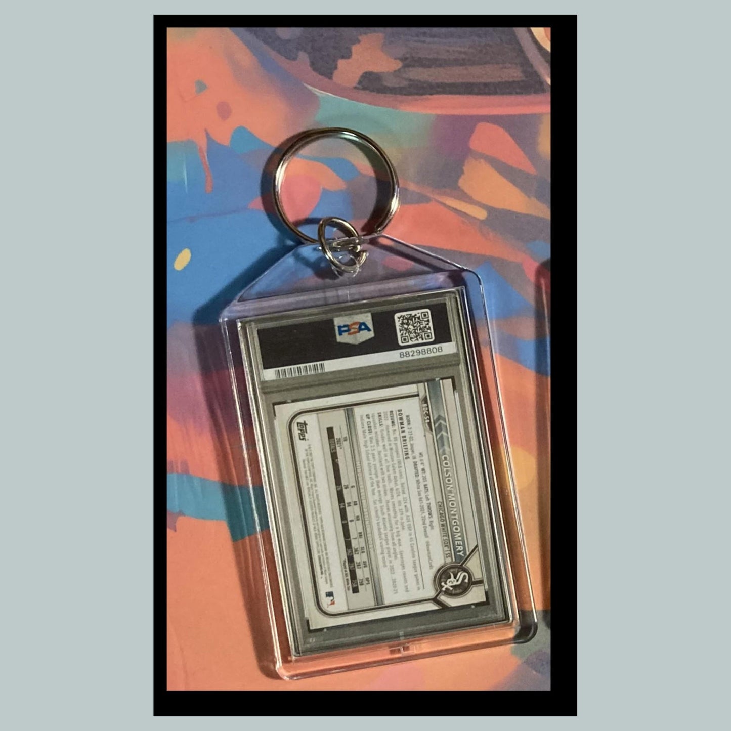 0542 Colson Montgomery 2022 Chrome Draft Padparadscha Custom Hand Made Keychain