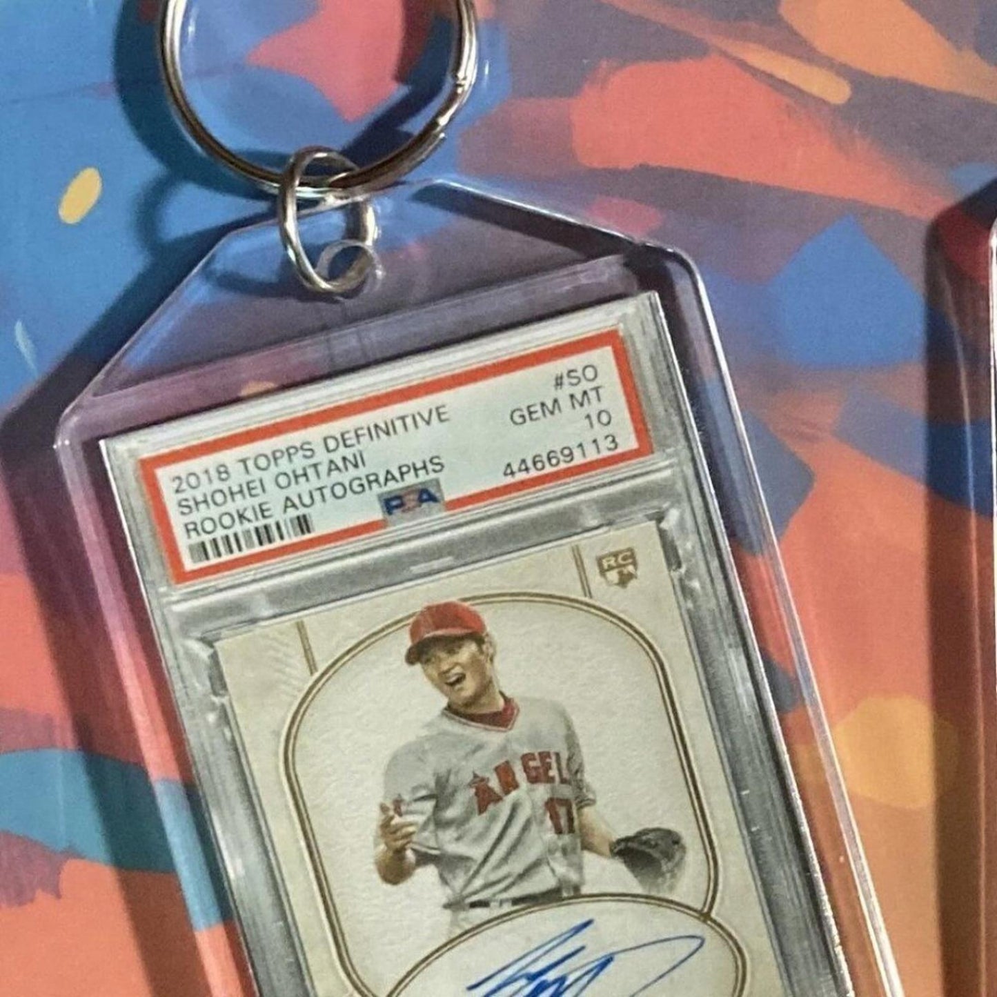 0285	Shohei Ohtani 2018 Topps Definitive Auto Custom Hand Made Keychain