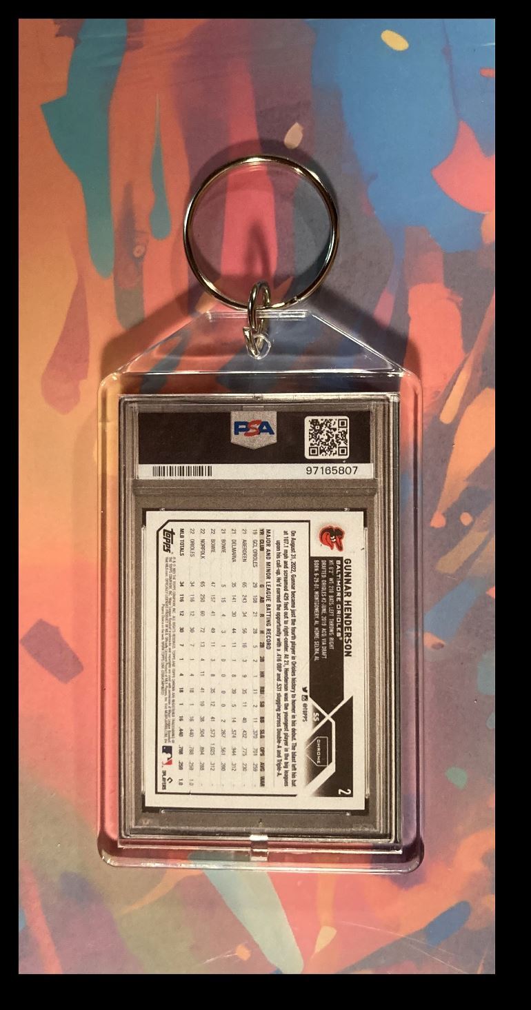 3010 Gunnar Henderson 2023 Topps Chrome Red Refractor Keychain-Gift KYC BBL