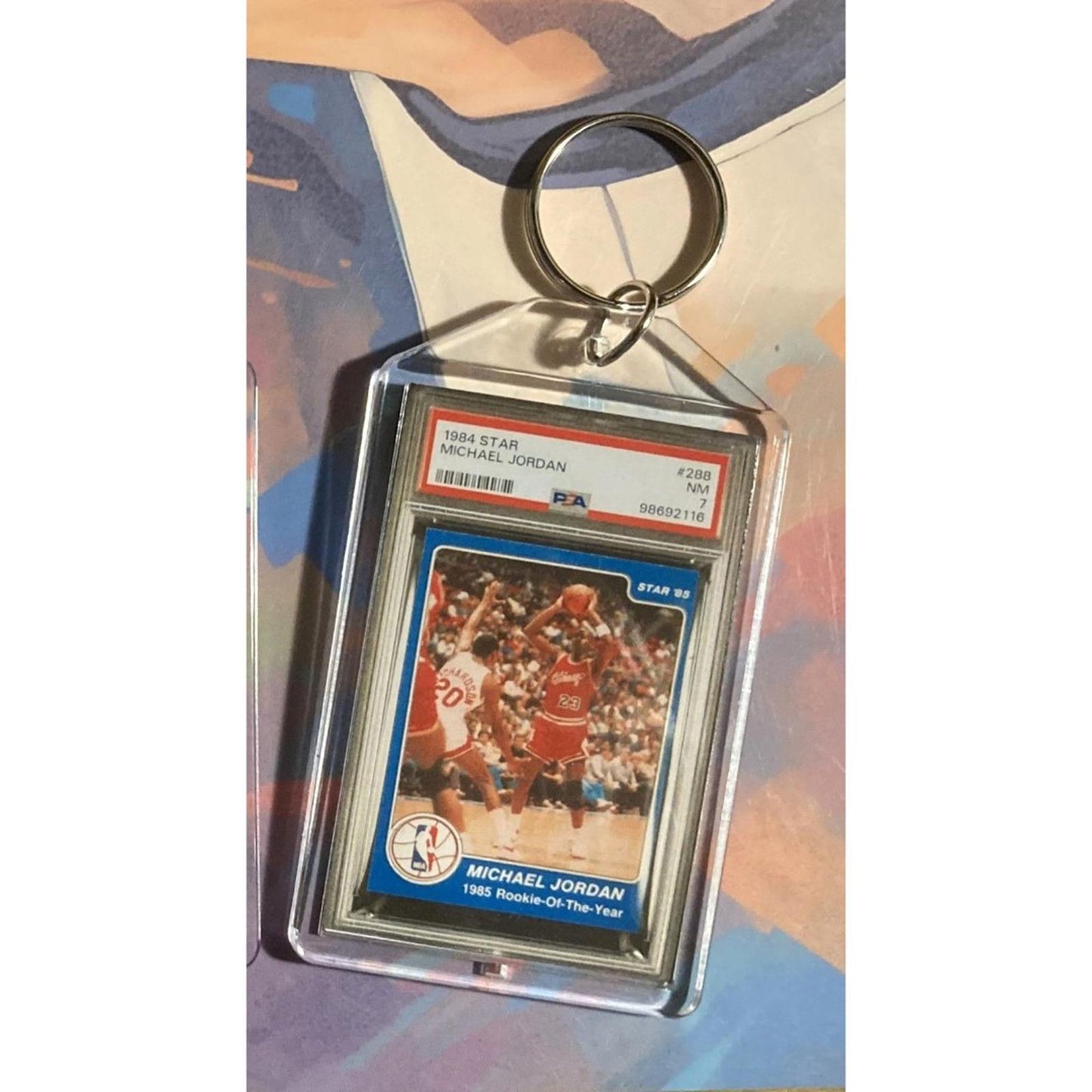 0276 Michael Jordan 1984 Star Blue Custom Hand Made Novelty Keychain -Great Gift