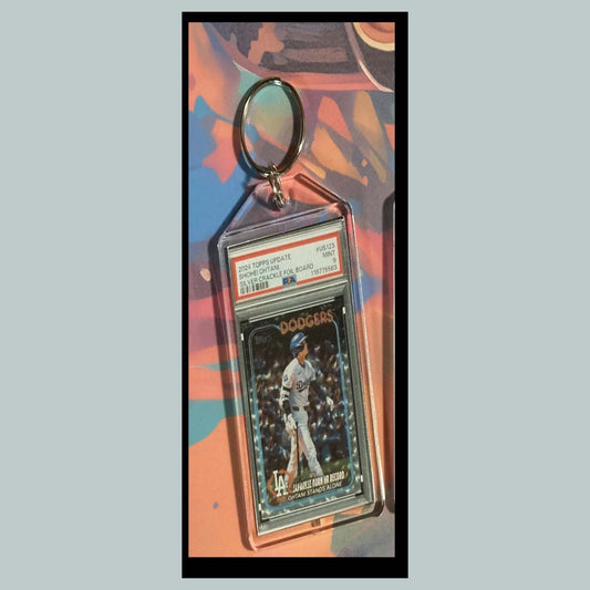 3460 Shohei Ohtani 2024 Update Japanese Born HR Record Silver Crackle Keychain BBL KYC