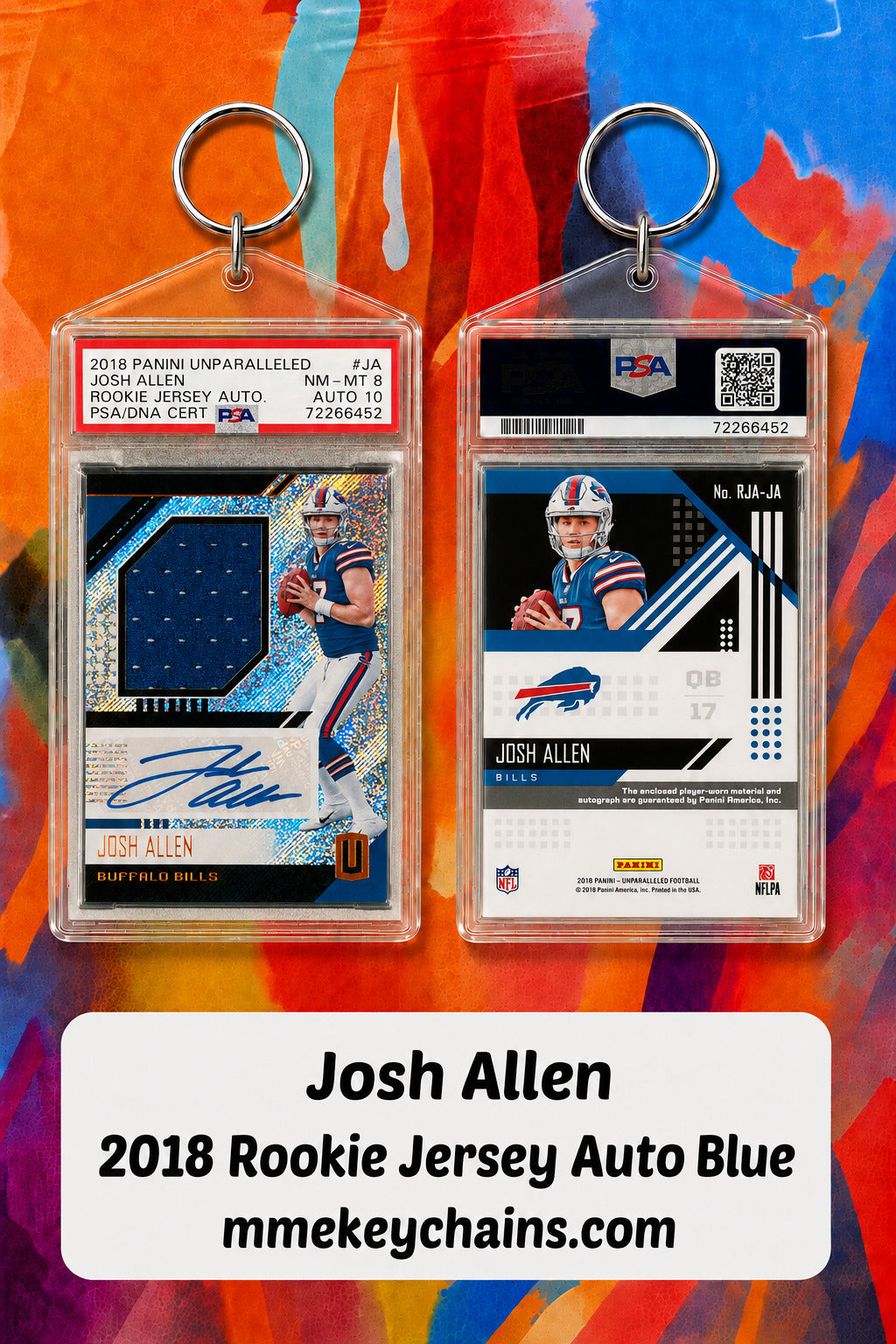0009B Josh Allen 2018 Rookie Jersey Auto Blue Novelty Keychain FBL FBL