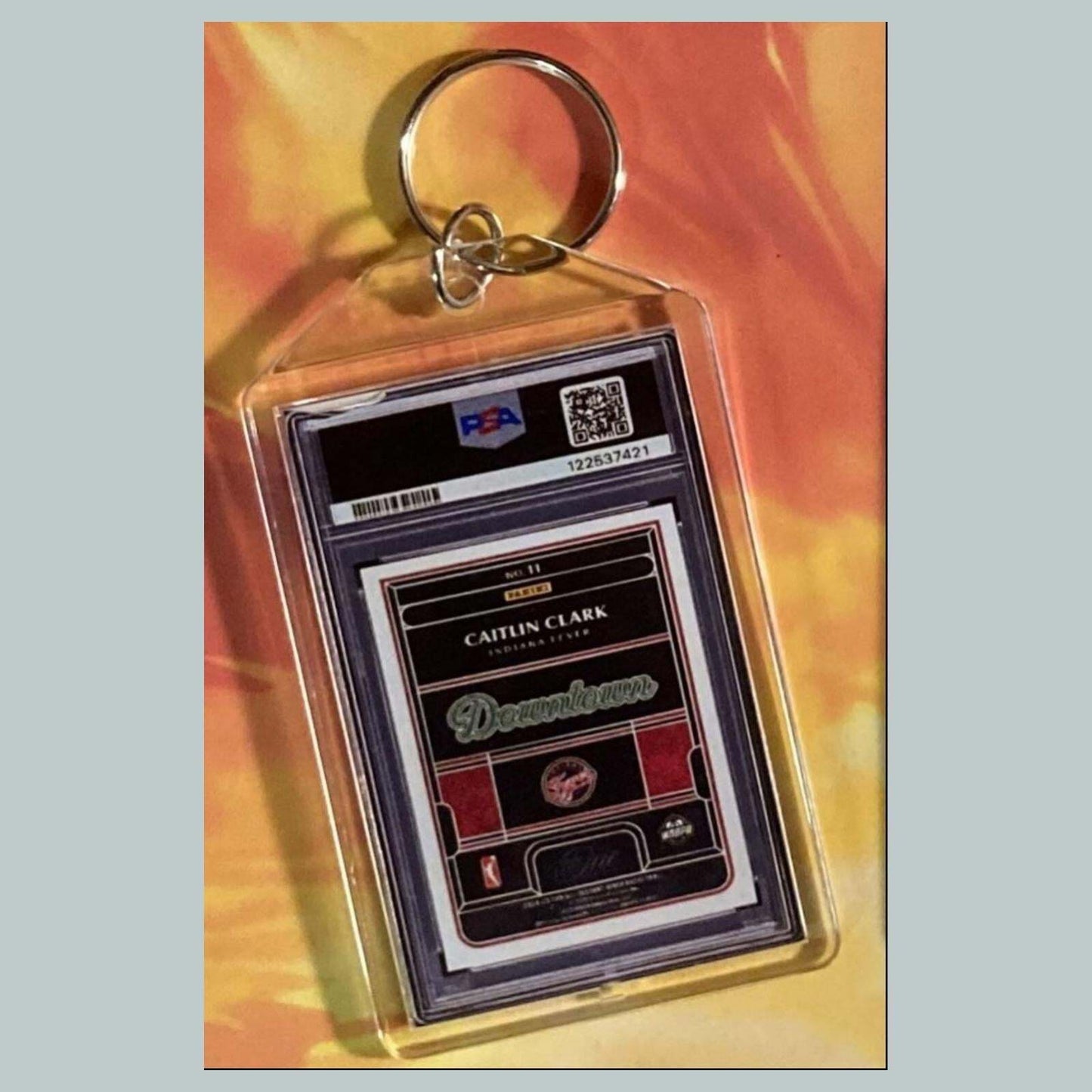 3646 Caitlin Clark 2024 Panini Royalty Downtown Custom Hand Keychain BKL KYC