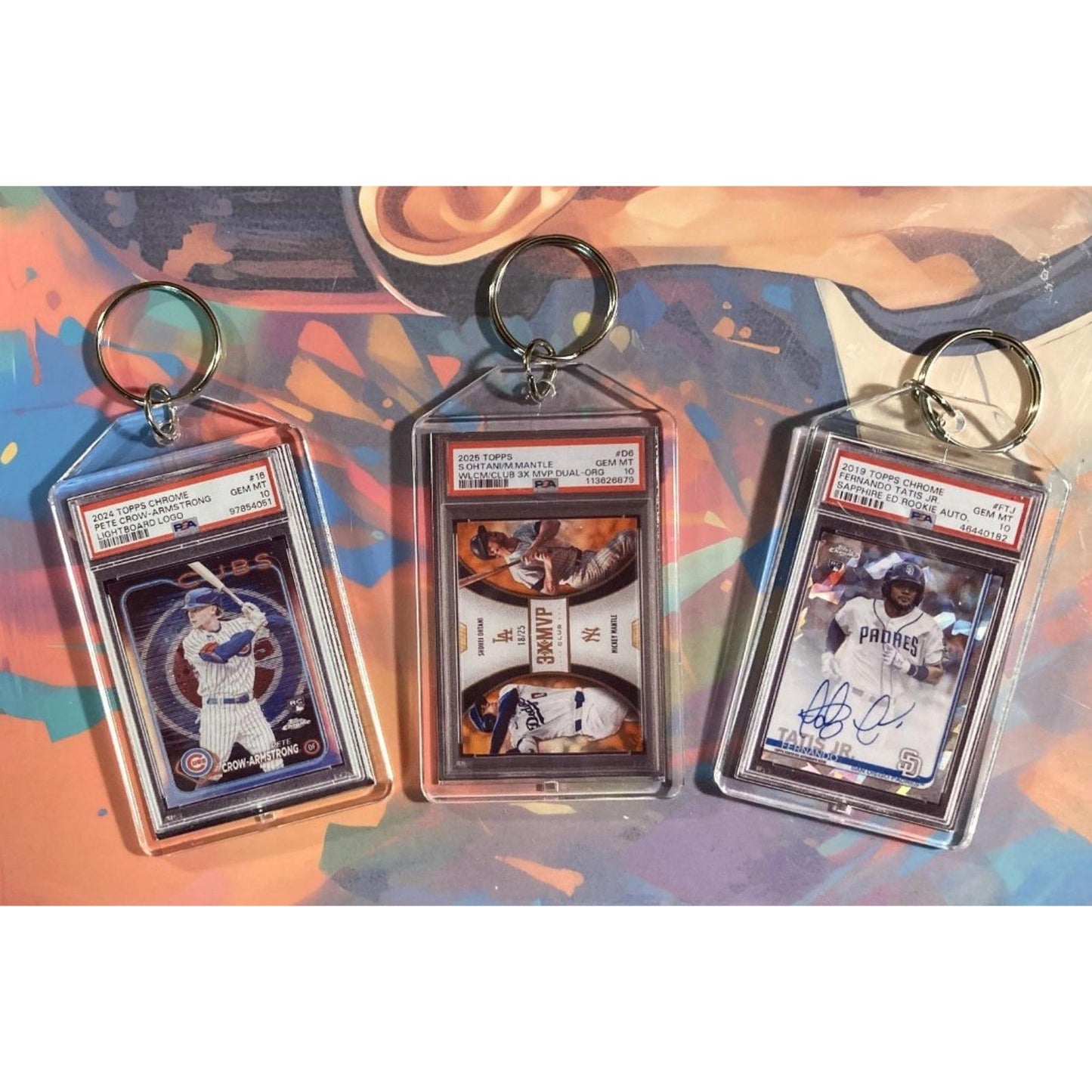 0214B Pete Crow-Armstrong/Ohtani.Tatis Jr 3 Pack Bundle Custom Novelty Keychains