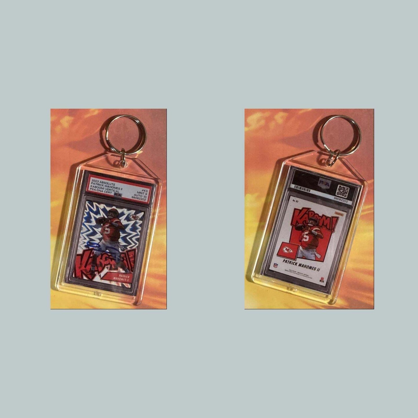 3616 Patrick Mahomes 2023 Panini Absolute Kaboom Custom Keychain FBL