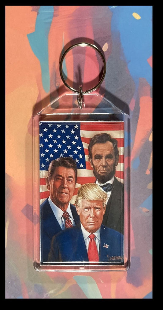 3288 Trump Reagan Lincoln Custom Hand Made Keychain-Makes A Great Gift KYC MSC