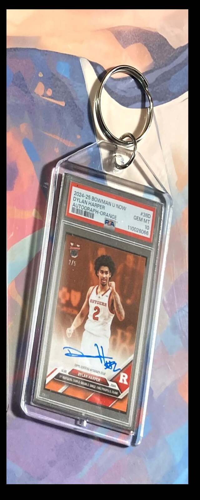 3112 Dylan Harper 2024 Bowman U Orange Auto Custom Keychain-A Great Gift BKL KYC