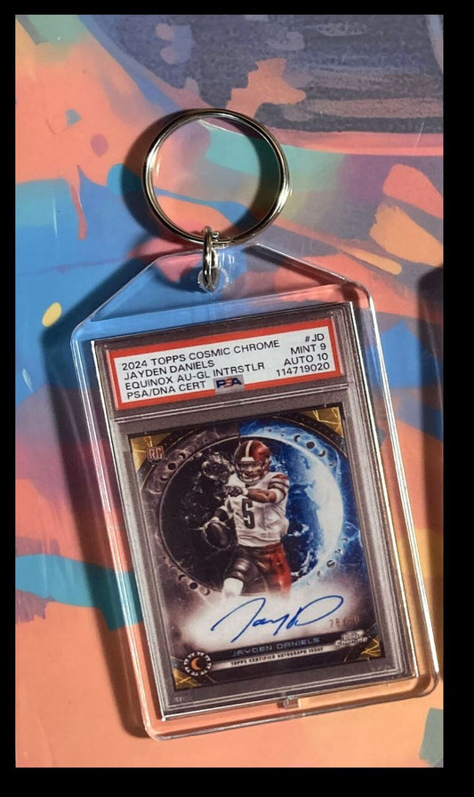 3117 Jayden Daniels 2024 Topps Cosmic Chrome Equinox Auto  Custom Keychain FBL