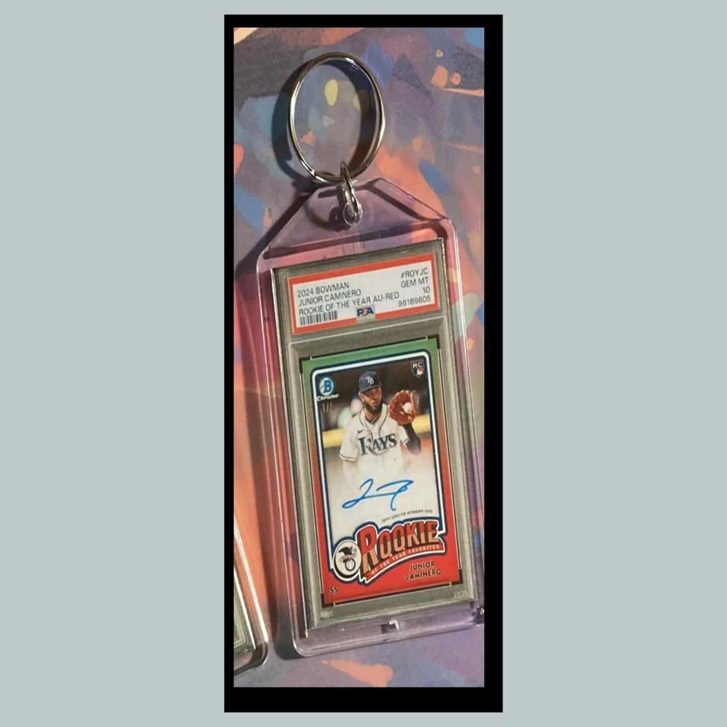 0472 V 2024 Chrome Red Rookie of The Year Auto Custom Hand Made Novelty Keychain