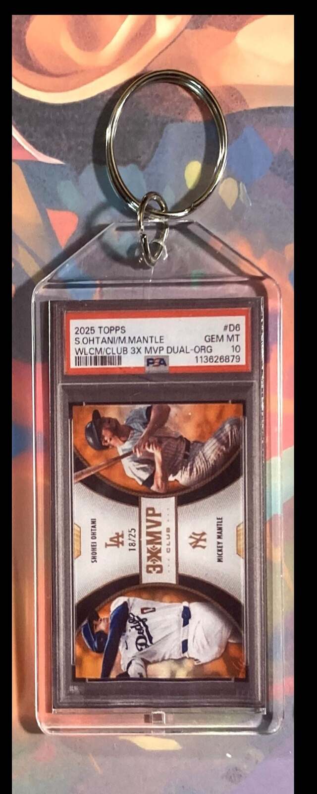 3127 Shohei Ohtani/Mickey Mantle 2025 Topps Welcome To The Club Keychain BBL KYC