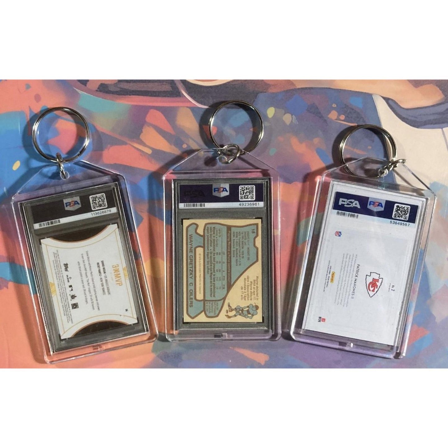 3191B Shohei Ohtani/Gretzky/Mahomes Multi-Sport 3 Pack Bundle Novelty Keychains FBL BBL KYC
