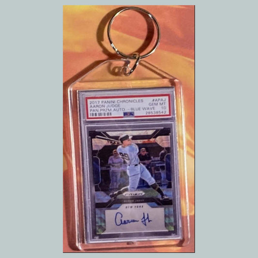 3591Aaron Judge 2017 Panini Prizm Blue Wave Auto Custom Made Keychain BBL KYC