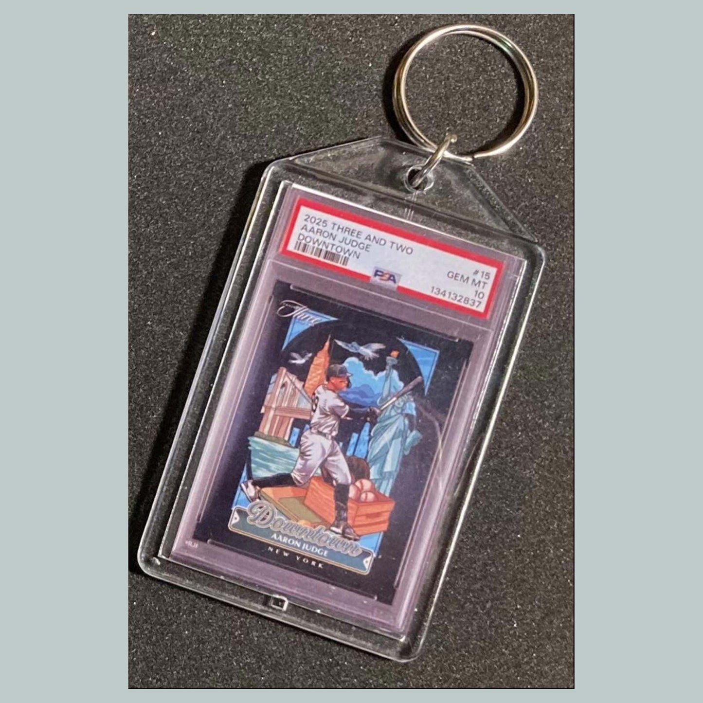 3790 Aaron Judge 2025 Panin Three and Two Downtown Custom Hand Made Keychain BBL KYC