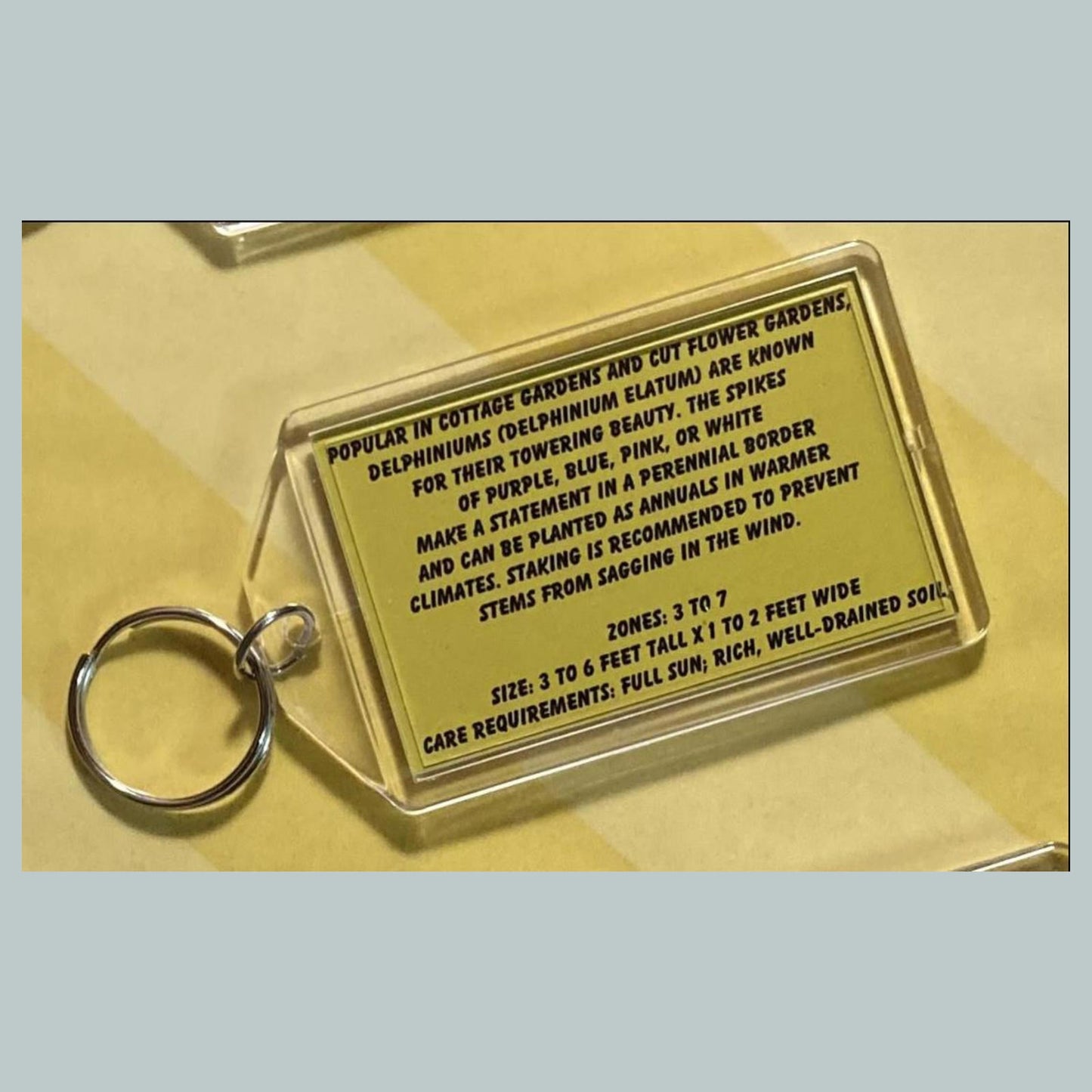 0713 Delphinium Custom Hand Made Keychain