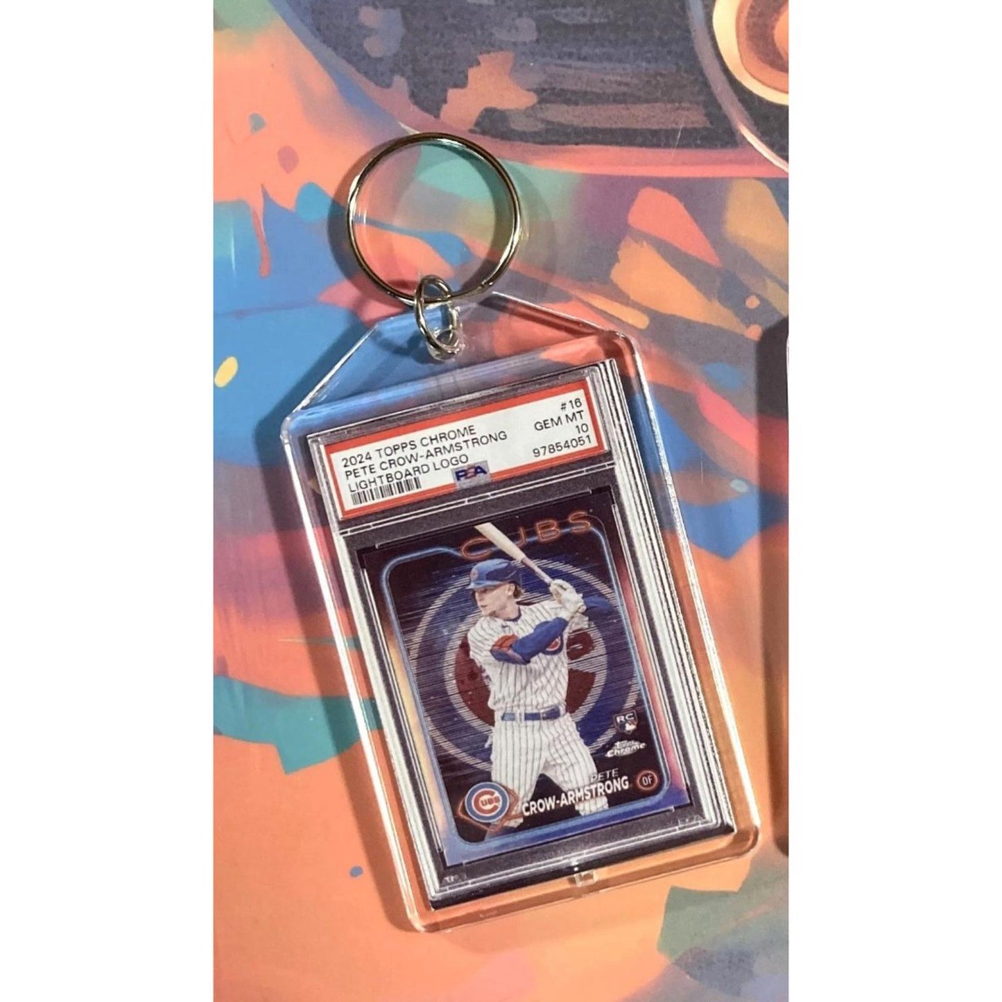 0169 Pete Crow-Armstrong 2024 Topps Chrome Lightboard Logo Novelty Keychain