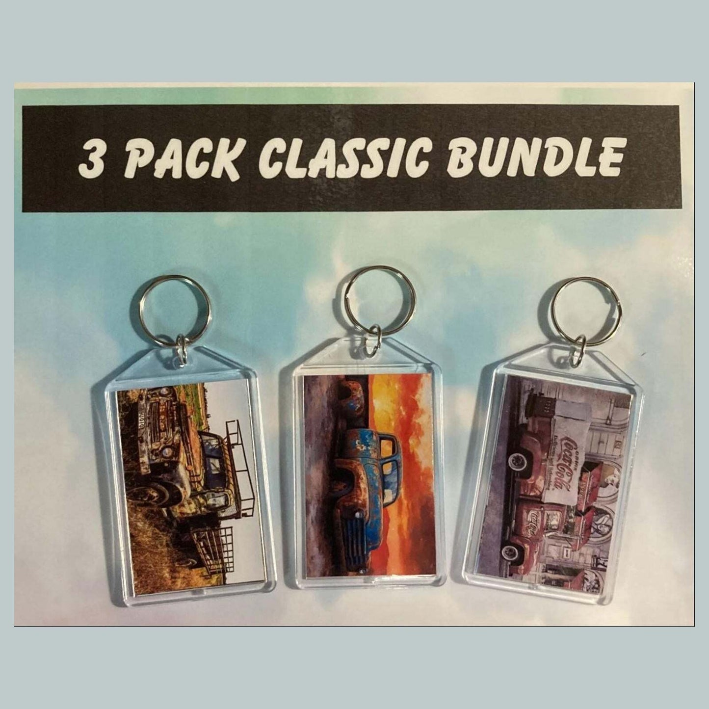 3576B Threefer Bundle Old Rusty Classics Acrylic Keychain | Vintage Keychain MSC KYC