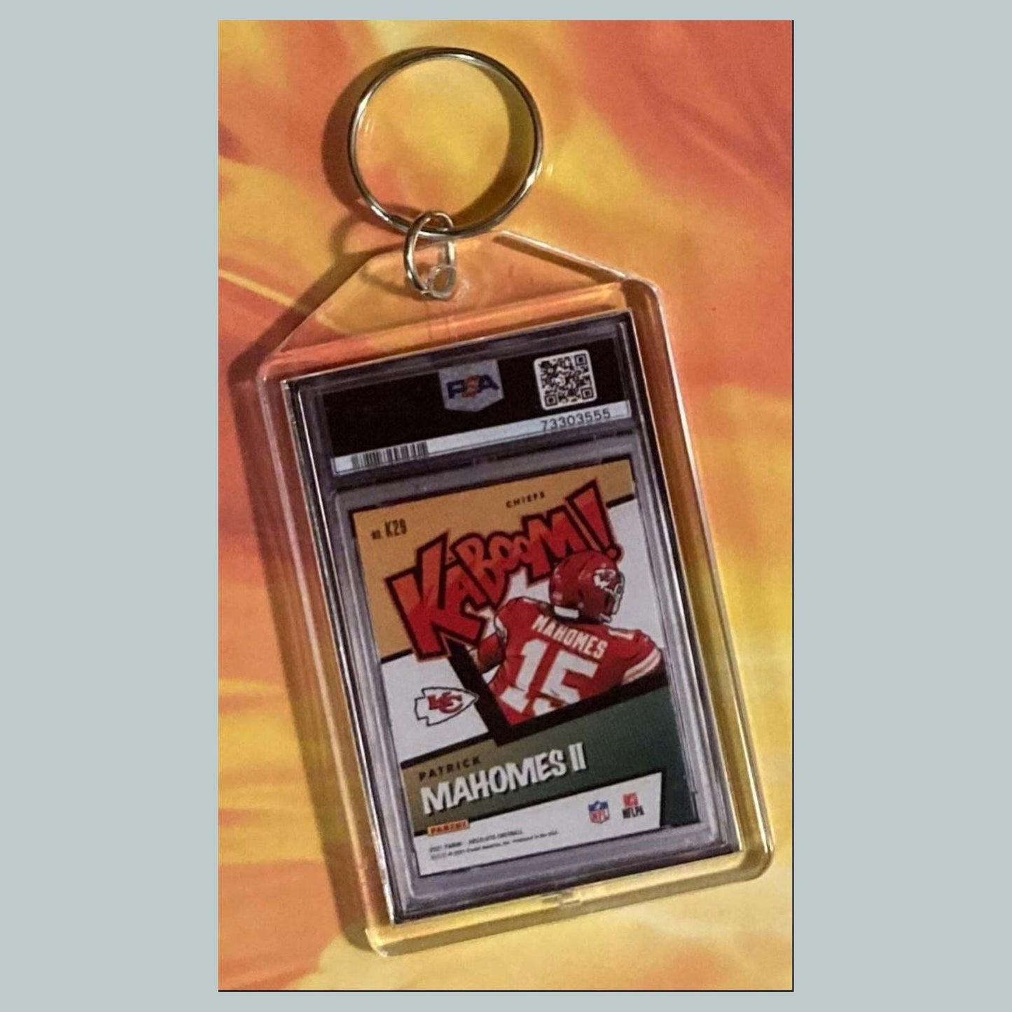 3618 Patrick Mahomes 2021 Panini Absolute Kaboom Custom Keychain FBL