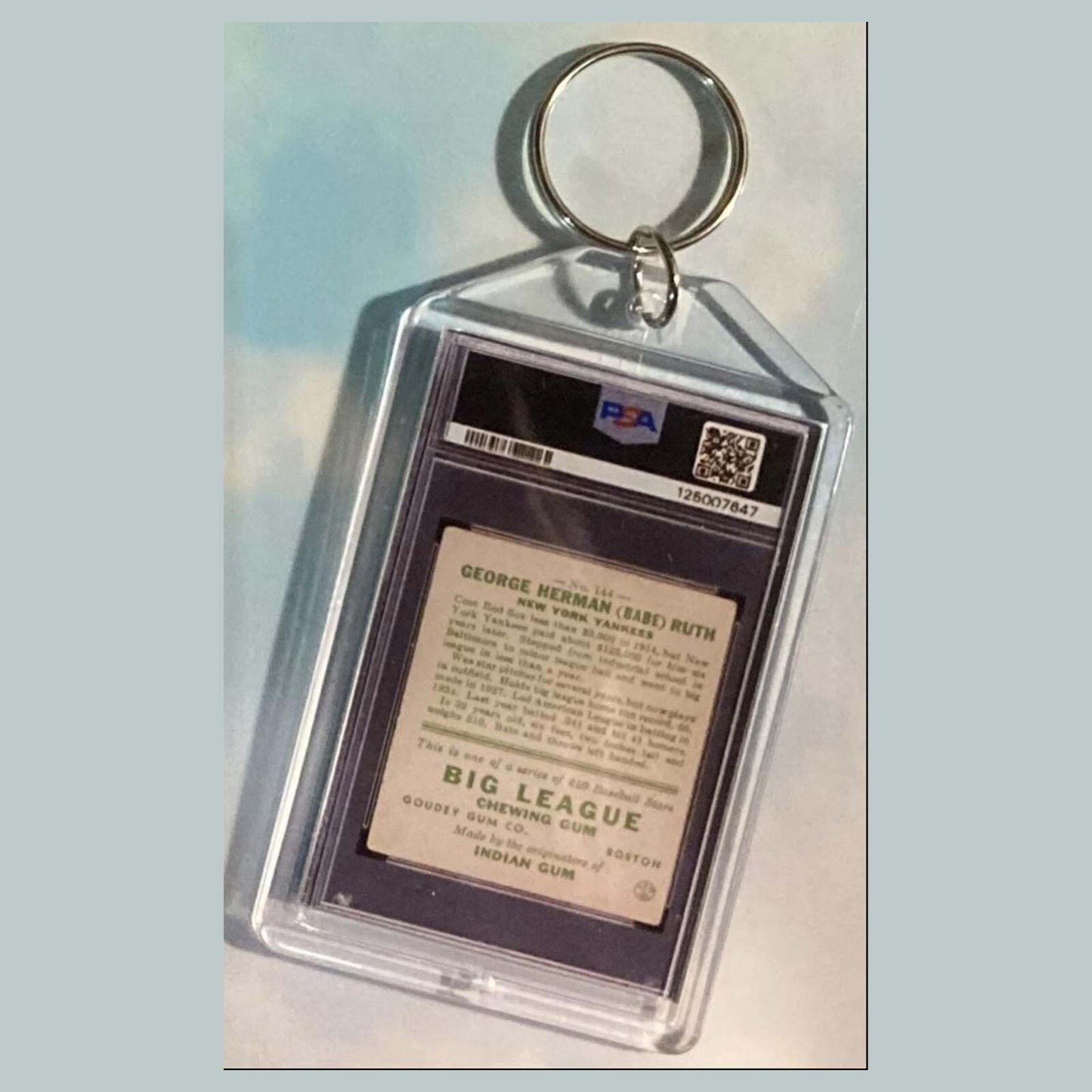 3647 Babe Ruth 1933 Goudey Auto Custom Hand Made Keychain BBL KYC