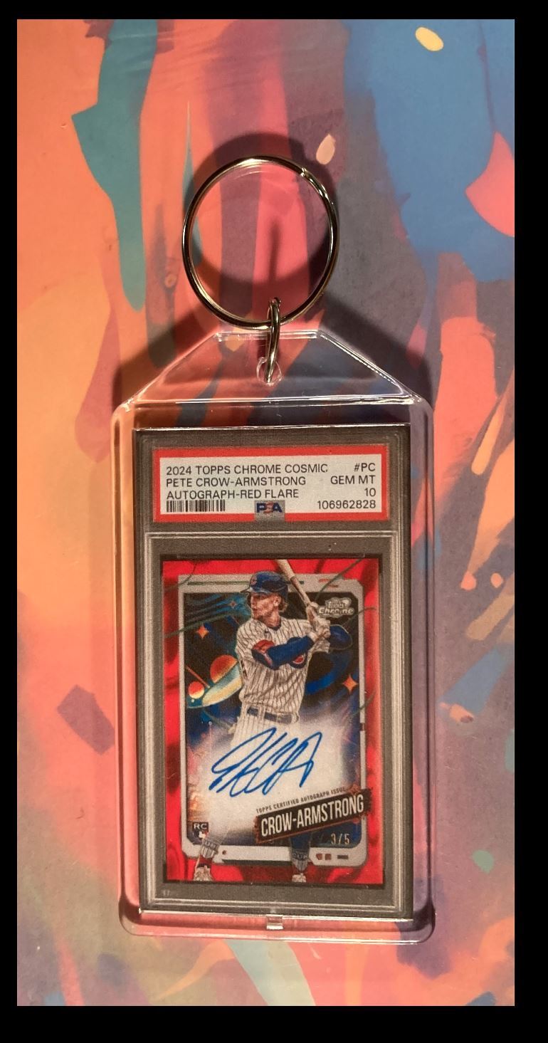 3031 Pete Crow-Armstrong 2024 Topps Cosmic Auto Keychain-Great Gift BBL KYC