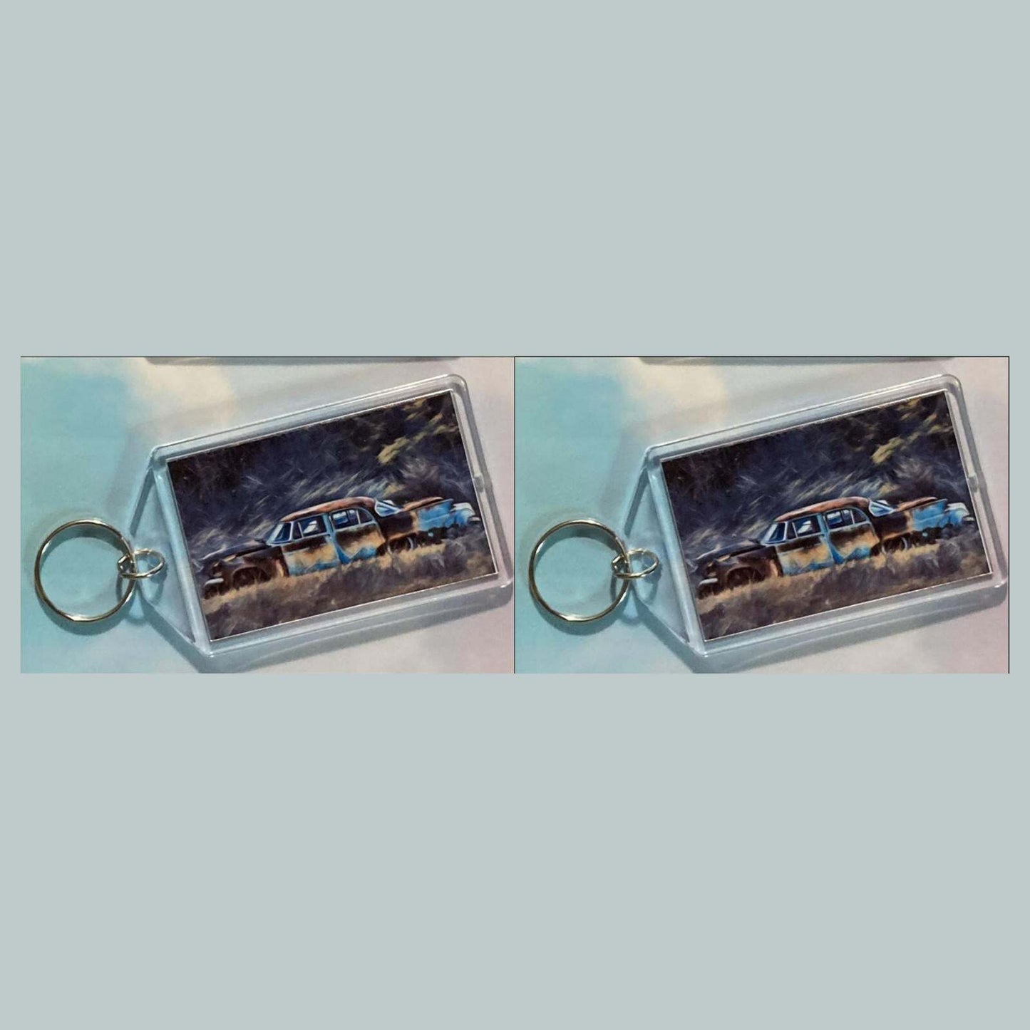 3580 1957 Chevy in Graveyard  Keychain | Vintage Automobile  Keychain MSC KYC