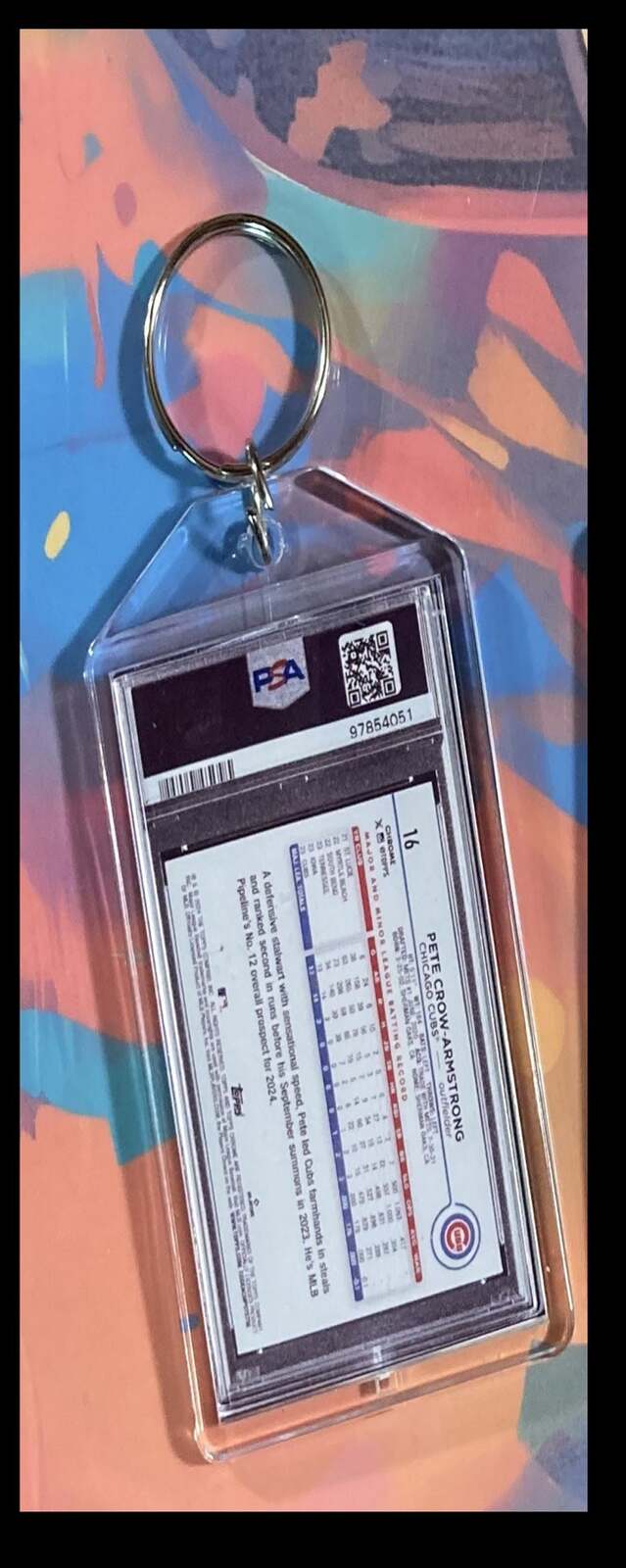 3126 Pete Crow-Armstrong 2024 Topps Chrome Lightboard Logo Keychain BBL KYC